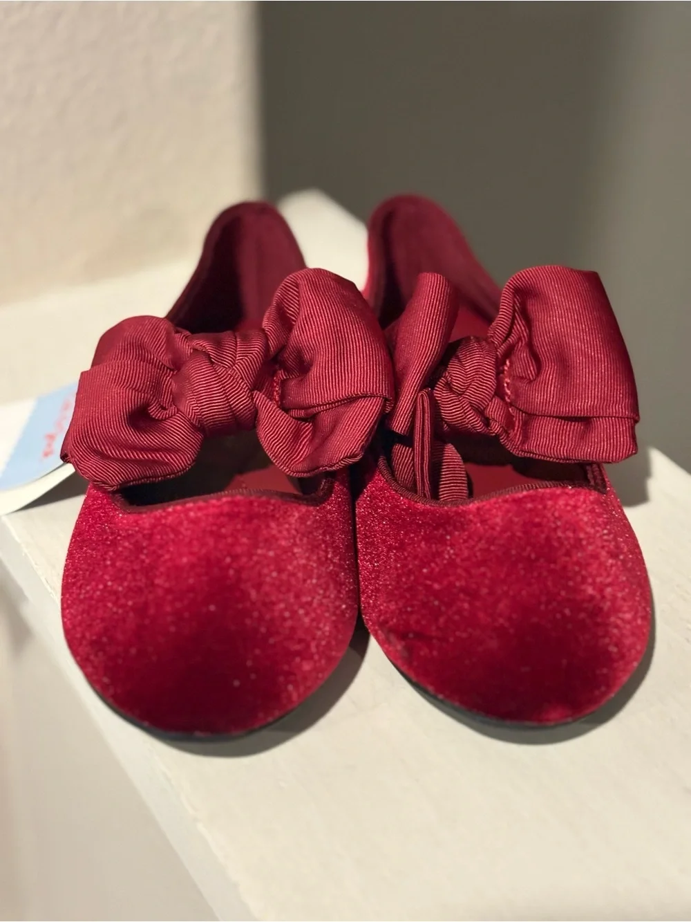 Cat & Jack Chloe Flats Mary Jane Ballet Shoes Red Velvet Toddler Kids Girls 11